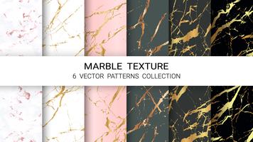 Marble Texture, Premium Set of Vector Patterns Collection, Abstract Background Template.