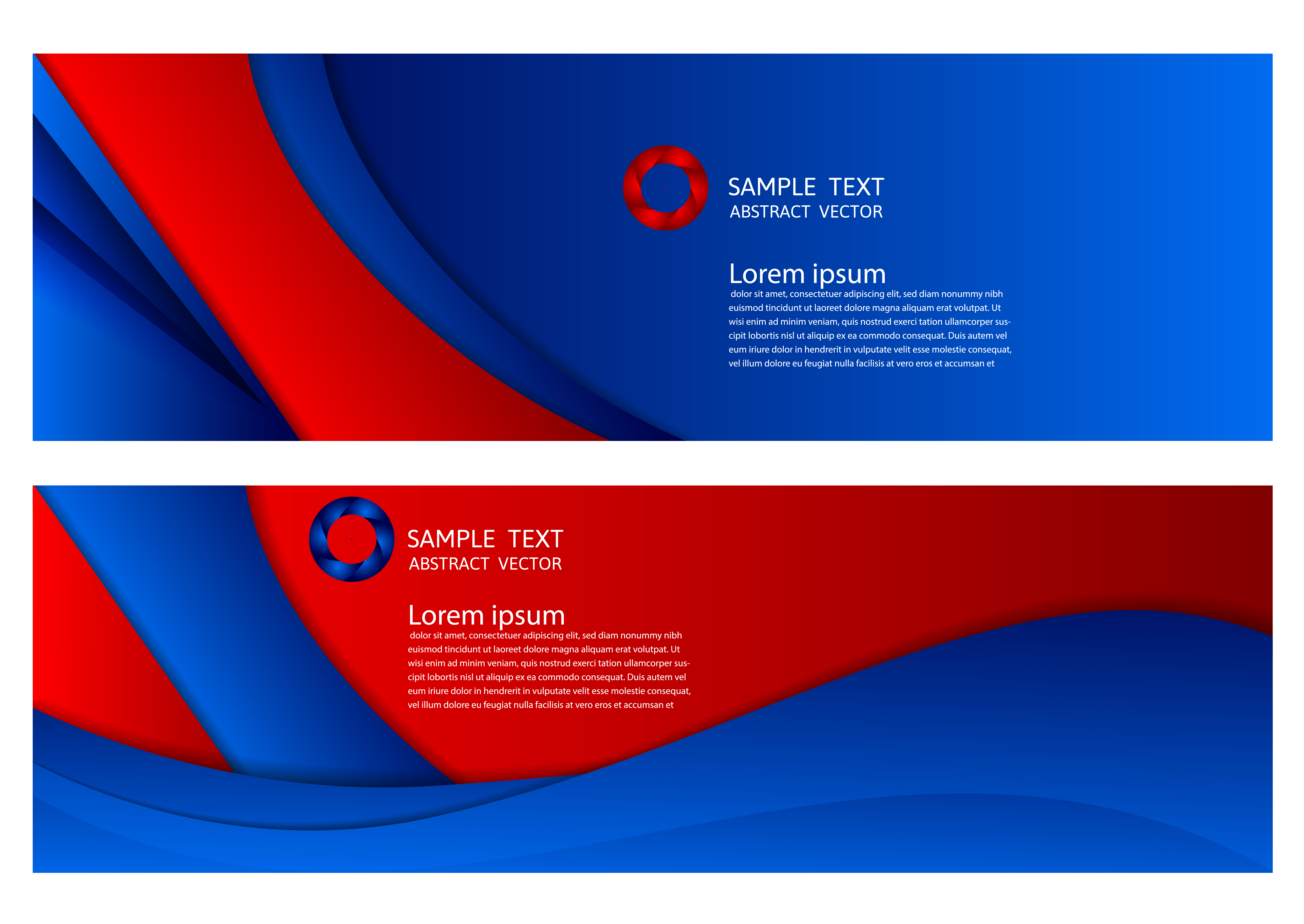 Blue And Red Color Geometric Abstract Background With Copy Space