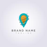 The line logo design encircles the destination symbol for your Business or Brand vector