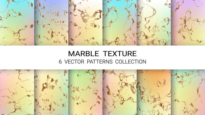 Marble Texture, Premium Set of Vector Patterns Collection, Abstract Background Template.