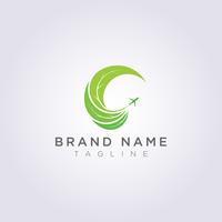 Logo Design Combined circular leaves with abstract shapes and planes for your Business or Brand vector