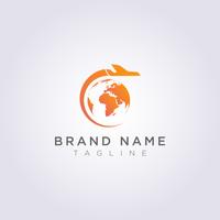 Logo Design incorporates earth circles with planes for your Business or Brand