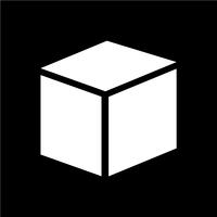 Ilustración de vector de icono de cubo