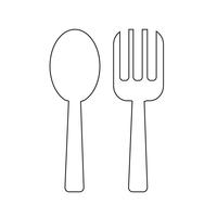 Icono de cuchara y tenedor ilustración vectorial vector