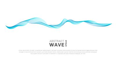 La onda abstracta alinea fluir azul del color aislado en el fondo blanco. Se puede utilizar para elementos de diseño o separador en concepto de moderno, tecnología, música, ciencia. vector