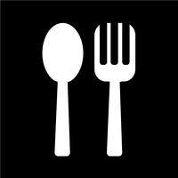 Spoon and Fork icon Vector Illustration