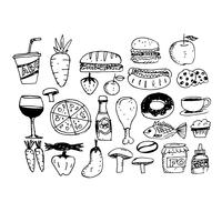 icono comida mano dibujar vector