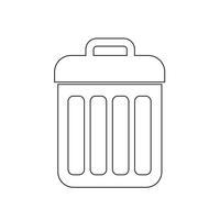 Ilustración de vector de icono de cubo de basura
