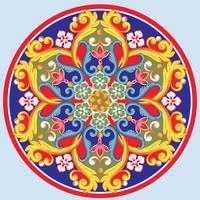 Mandala ornamental redondo étnico colorido. Ilustración vectorial vector