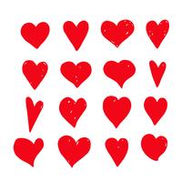 hand draw heart  icon vector