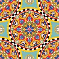 Fondo brillante sin fisuras Mandala ornamental redondo étnico colorido. Patrón de moda. Ilustración vectorial vector