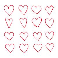 Hand drawn hearts icon vector