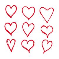 Icono de corazones dibujados a mano vector