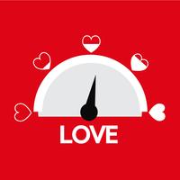 Idea de tarjeta de San Valentín Love meter vector