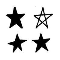 Dibujado a mano estrella Doodle vector