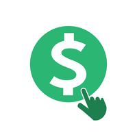 Icono de signo de dólar de dinero vector