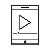 Video stream play icon vector