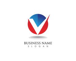 V logo business and symbols template vector