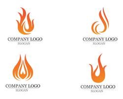 Llama de fuego Logo plantilla vector icono Petróleo gas y energía