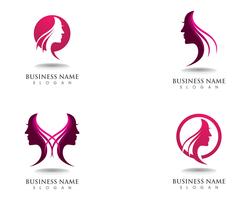 hair woman and face logo and symbols  vector