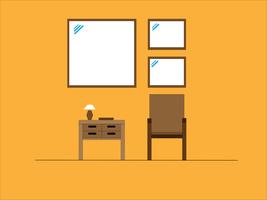 flat design living room  vector