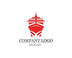 Ocean cruise liner ship silhouette simple linear logo vector