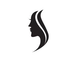 pelo mujer y cara logo y simbolos vector