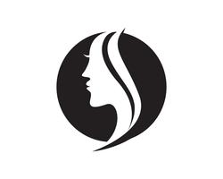 pelo mujer y cara logo y simbolos vector