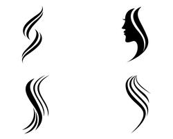 pelo mujer y cara logo y simbolos vector