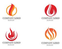 Llama de fuego Logo plantilla vector icono Petróleo gas y energía