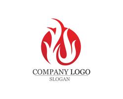 Llama de fuego Logo plantilla vector icono Petróleo gas y energía