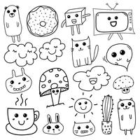 Kawaii Doodle Para Niños. Dibujado a mano ilustración vectorial vector