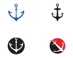 Iconos de vector de plantilla de logotipo y símbolo de anclaje
