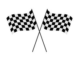 Vector illustration crossed checkered flag on white background