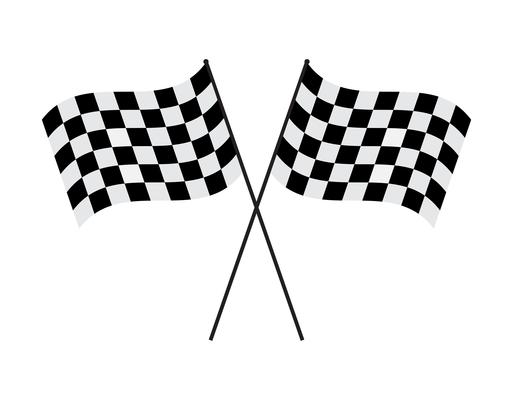 Vector illustration crossed checkered flag on white background