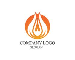 Llama de fuego Logo plantilla vector icono Petróleo gas y energía