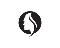 hair woman and face logo and symbols vector