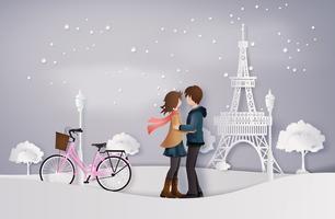 illustration of love and winter season vector