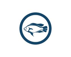Plantilla de logotipo de pescado. Vector creativo símbolo de club de pesca o en línea