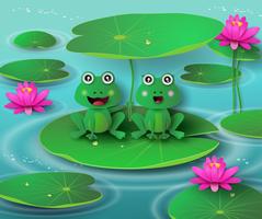 frog in the pond. vector