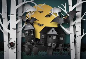 Happy halloween greeting card. vector