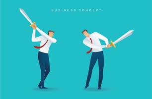 businessman character holding sword  vector