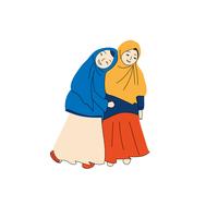 muslim girls  vector illustration