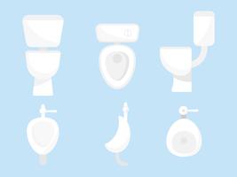 set of toilet bowl and men urinal vector
