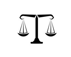 Aplicación de iconos de logotipo y símbolos de abogado de justicia vector