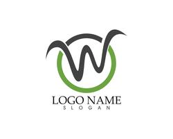 W letter wave Logo Template vector illustration