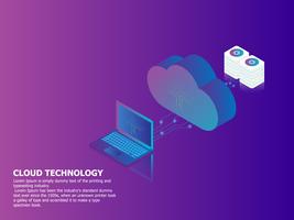 cloud computing technology with laptop vector