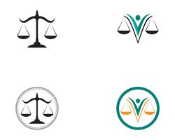 Aplicación de iconos de logotipo y símbolos de abogado de justicia vector