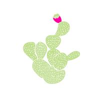 Hand drawn decorative seamless pattern with cacti. in Scandinavian style. Trendy tropical design for textile vector