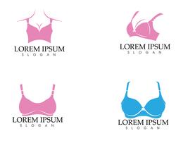 Set of different push up bras isolated over vector